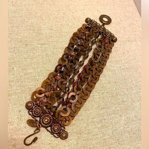 Satellite Paris bracelet Multi chain, natural stones beads faceted tumbled stone